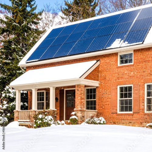 Winter home with solar panels
