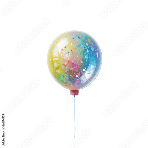 Flat colored hot air balloon vector illustration 