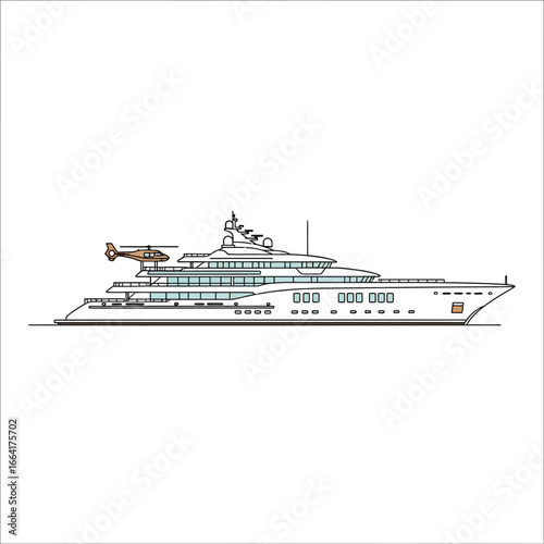 superyacht with helicopter luxury vessel featuring helipad cruising in style offering unparalleled leisure and comfort for high-end travel marine elegance