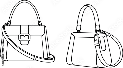 Elegant handbag, women’s fashion purse, stylish shoulder bag, classic leather accessory, modern tote design, minimalist fashion bag, trendy handbag illustration, must-have chic accessory