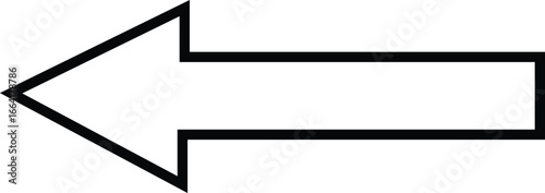 Simple black left arrow symbol indicating direction or backwards movement vector