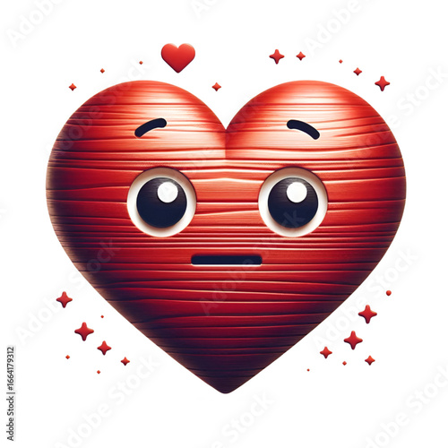 Red heart with wooden 
