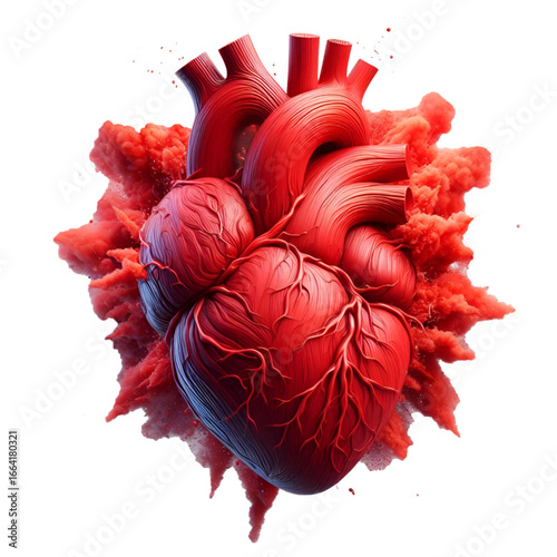 Red heart with wooden 