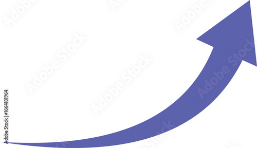 Blue arrow ascending upwards demonstrating growth progress and success vector