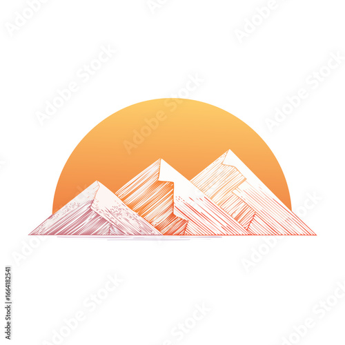 Majestic mountain peaks bathed in the warm glow of a stunning sunrise, illustrating nature's grandeur