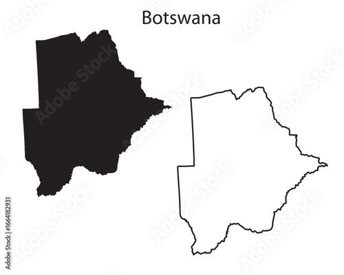 Simple Botswana map silhouette vector. Clean black outline of African country, perfect for travel, infographic, and graphic design use