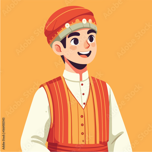illustration of characters wearing traditional Turkish clothing