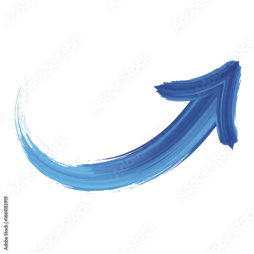 Blue brushstroke flows upwards on black.  Suggests direction and growth. Great for social media, website design, and marketing materials.