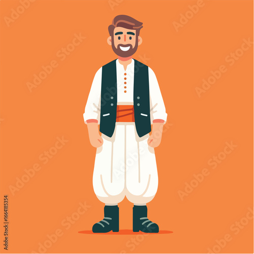 illustration of characters wearing traditional Turkish clothing