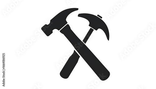 Two crossed hammers