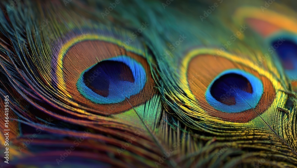 Obraz premium Close-up of vibrant peacock feathers (2)
