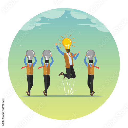 Be different, leadership individuality or unique candidate, freedom or creativity concept.