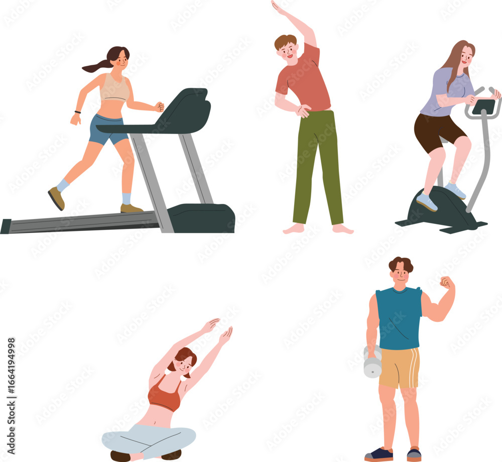 Fototapeta premium People exercising for fitness, healthcare concept