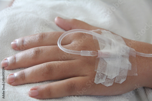 Patients in hospitals with a saline solution.