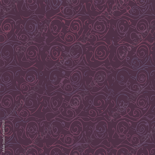 Seamless Pattern, Elegant seamless pattern with swirling motifs in shades of maroon and purple hues Stock royalty free  image.