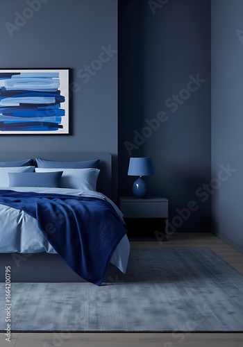 Serene Blue Bedroom Interior Design.