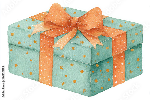 Gift box with bow is cheerful and festive