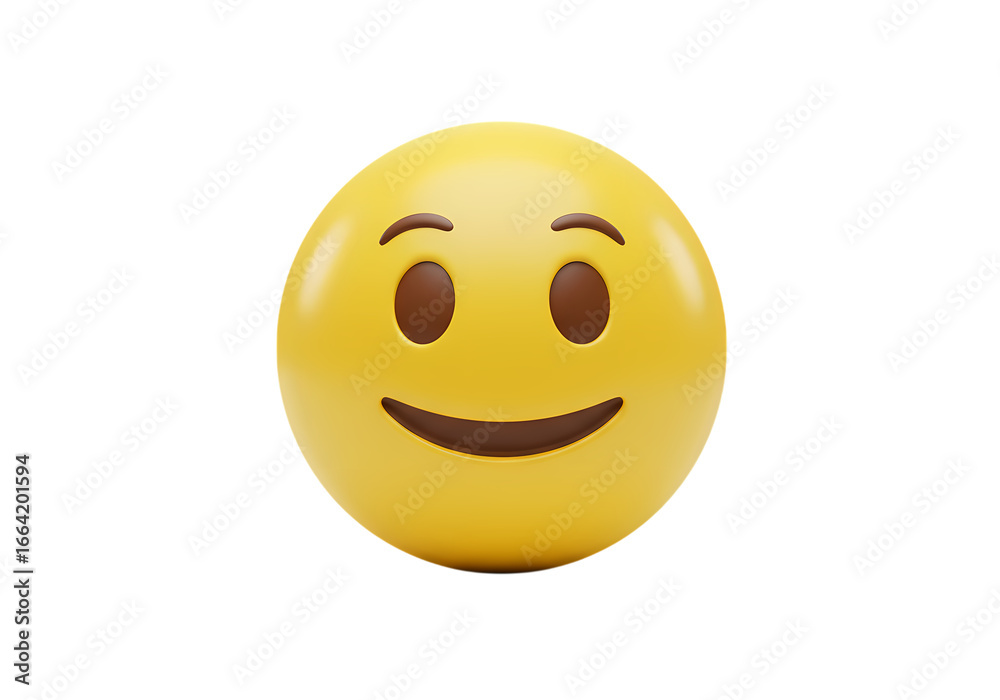 Fototapeta premium Smiling Yellow Emoji isolated on transparent background
