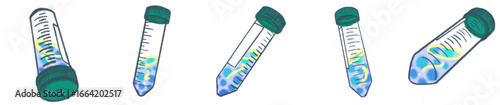 Centrifuge Tube with DNA Sample PNG Illustration for Science and Laboratory Design