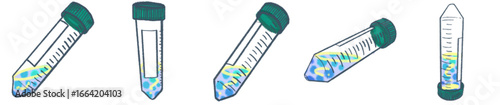 Centrifuge Tube with DNA Sample PNG Illustration for Science and Laboratory Design