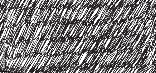 Seamless texture with black scribbles, made with rough pencil strokes on white background. Abstract hand-drawn pattern. Vector doodle Design for wallpaper, textile, posters, banners, print.