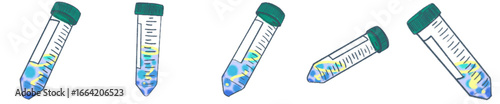 Centrifuge Tube with DNA Sample PNG Illustration for Science and Laboratory Design