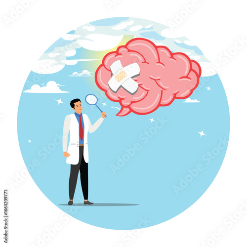 Mental well being concept. Brain rot mental health.