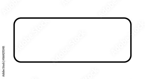 Minimalist empty rounded rectangle frame on white background