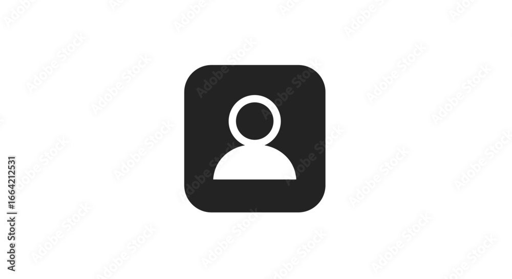 Minimalist user avatar icon in black and white Minimalist user avatar icon in black and white