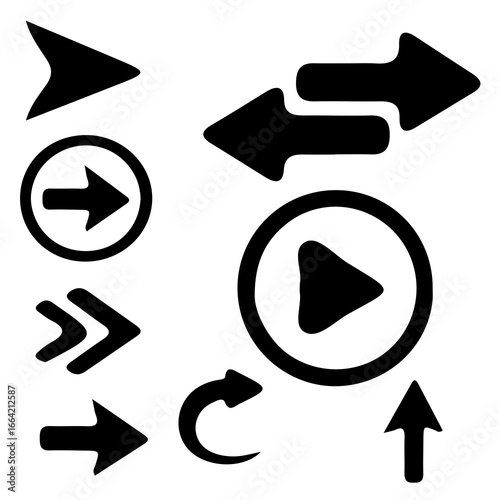 A set of colorful vector arrow icons for business, web, and design concepts