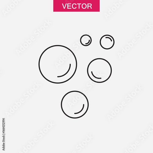 Bubbles and foam icon Flat vector set outline vector illustration for web and app..eps