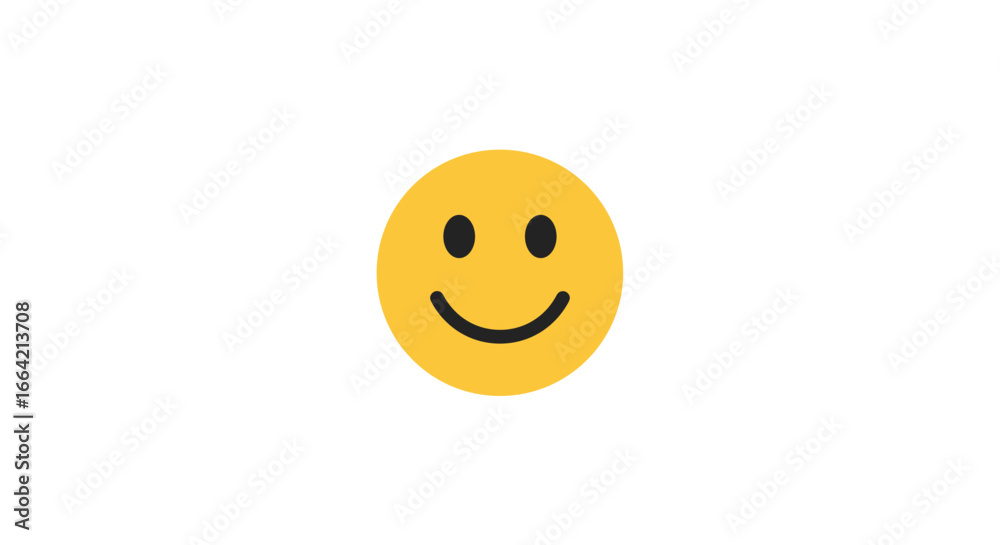 Fototapeta premium Minimalist yellow smiley face on white background for positive vibes