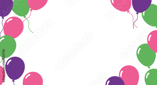Colorful balloon frame for celebration backgrounds