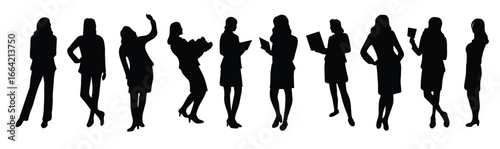 Secretary silhouette vector illustration set