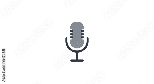 Minimalist microphone icon for audio and podcasting design projects
