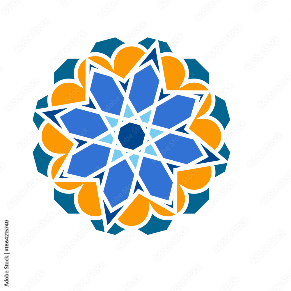 Fototapeta premium islamic Arabesque Mandala, Decorative Geometric Flower