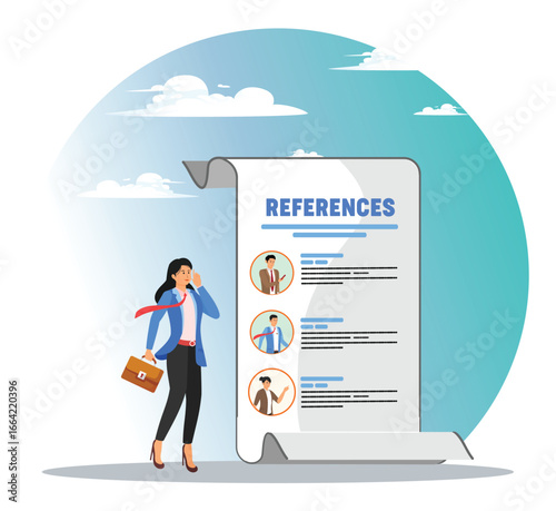 Professional references resume concept, working experience or recommendation for candidate.