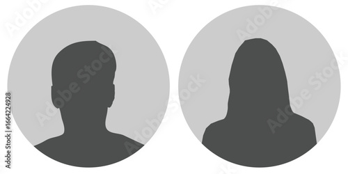 Avatar, user profile, person icon. Gender-neutral silhouette in grayscale. Flat vector illustration. Ideal for social media profiles, app icons, screensavers, and profile picture