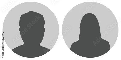 Avatar, user profile, person icon. Gender-neutral silhouette in grayscale. Flat vector illustration. Ideal for social media profiles, app icons, screensavers, and profile picture