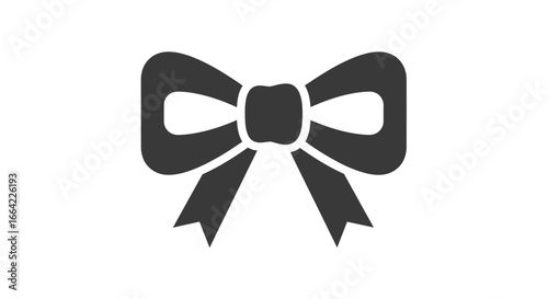 Illustration Vector of Bow Ribbon Festive Design Minimalist Style in Dark Gray