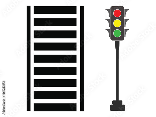 Crosswalk lines. pedestrian crossing icon. zebra crossing. vector illustration, crossover isolated on white background. Vector Illustration
