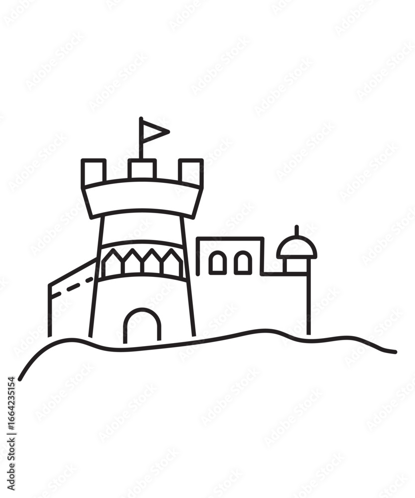 Fototapeta premium fort icon, vector best line icon.