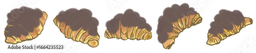 Chocolate Croissant PNG Illustration for Bakery and Cafe Design