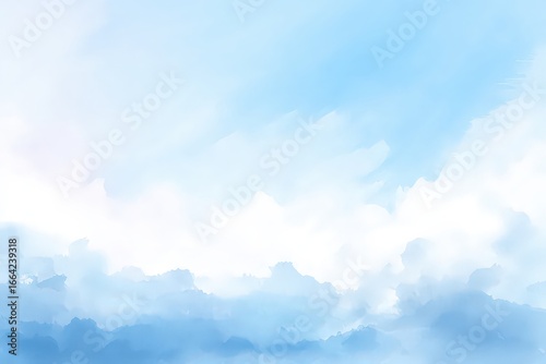 Soft Pastel Sky With Fluffy Clouds