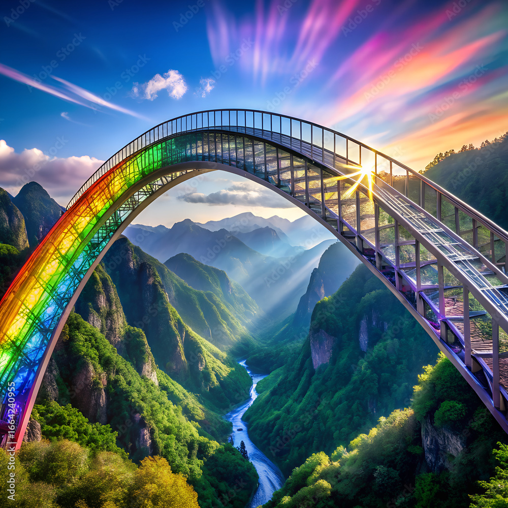 Obraz premium railway bridge over the river