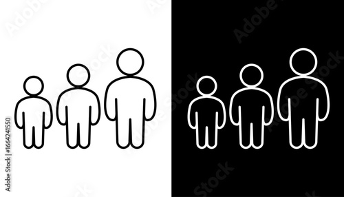 Family Icon  Illustrations Representing Different Generations and Sizes for Design Elements