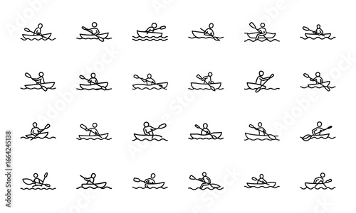 Travel and Adventure Line Icons Set – Tourism, Vacation, Hiking, Camping, Airplane Ticket, Luggage, Backpack, Mountain Climbing, Surfing, Cycling, Snorkeling, Summer Holiday and Outdoor Exploration Ve