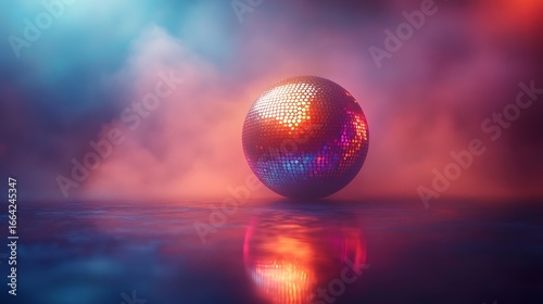 Disco Ball Reflection Party Nightclub.