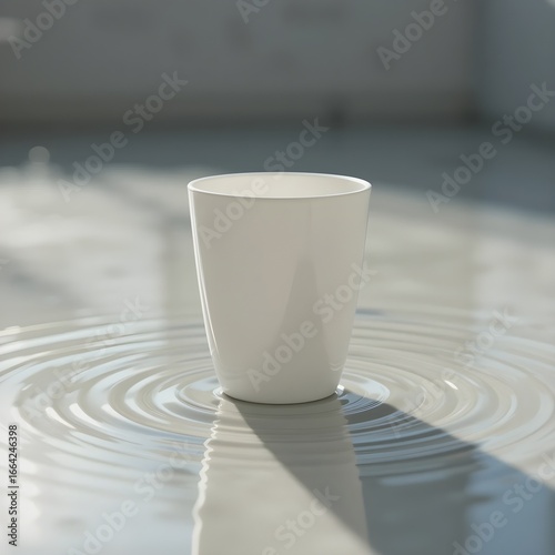 White Tumbler Mockup with Water Inspired Background