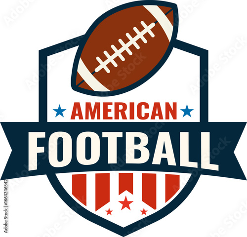 The American football logo features a shield design with a football and stars.